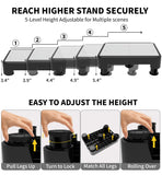 LIFTOZA 5-Level Adjustable Step Stool, 700 LBS Capacity Safety Bed Step for Seniors, Exercise Setp Platform, Portable Stair Assist for Elderly, Wide Step up for Kitchen, Car, Bedside & Shower, White