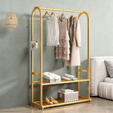 Gold clothing rack, Heavy duty clothes rack, Small clothing racks for hanging clothes, Wardrobe Rack, rack for clothes (L:31.5in) BUZUEY