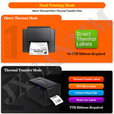 300DPI Thermal Label Printer for Garments, Desktop Foil & Ribbon Printer for Flower Wrapping, Thermal Printing, Ideal for Crafts & Retail