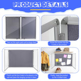 Motipuns 48"x36" Lockable Enclosed Bulletin Board with Glass Door, Weather Resistant Cork Notice Board, Wall Mounted Display Case for School Office Community Outdoor, 12xA4(Gray, Silver Frame)