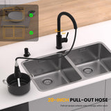 BLYLUND Touchless Kitchen Faucet with Pull Down Sprayer, Kitchen Sink Faucet with Soap Dispenser,Single Handle Hands-Free Sensor Fits 1 to 4 Hole Sinks,Stainless Steel Matte Black