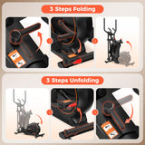 YOSUDA Foldable Elliptical Exercise Machine for Home,15IN Stride Compact Folding Elliptical Training Machine Only 2 sq ft for Small Spaces, Elliptical Cross Trainer with 16 Magnetic Resistance Levels