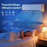 Mini Split AC/Heating System - 9000 BTU Mini Split AC Inverter Heating and Cooling, 19 SEER2 115V/110V Energy Efficient Ductless Air Conditioner Up to 550sq.ft, Pre-charged System, Installation Kit