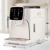Zulay Kitchen Magia Automatic Espresso Machine – Clasica, Cream Silver – Super Automatic Coffee Maker with Built-in Grinder, Steam Wand, Self-Cleaning, Touch Panel, for Bean & Ground Coffee