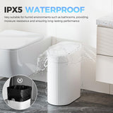 jinligogo 2 Pack 5 Gallon Bathroom Trash Can with Lid, Automatic Motion Sensor White Trash Can