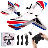 LEFEI Rc Plane, Remote Control Airplane for Boys Kids 8-12 Adults Toy Flying Airplane Skyriders Rc Jet Easy to Fly Outdoor Glider for Kids & Beginners (White)