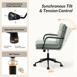 HOME Modern Faux Leather Home Office Chair with Tilt Lock & Metal Base