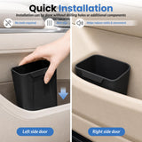 LoopTime 2 Pack Car Trash Can,Leakproof Silicone Car Garbage Can Storage Box,Waterproof Automotive Trash Bin,Multi-Purpose Vehicle Garbage Cans for Driver and Passenger Doors of Most Cars (Black)