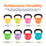 Amazon Basics Vinyl Kettlebell for Strength Training and Workout, 25 Pounds, Textured Handle, Light Green