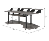 Writing Desk with Storage, 83-Inch Long Desk for Home Office, Gaming Desk with Shelves and Drawers, Computer Desk for Small Spaces, Standing Desk Adjustable, Black Desk for Bedroom