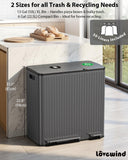 Dual Trash and Recycling Bins for Kitchen, 13+6 Gal Dual Trash Can, Gray