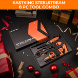 8pc Fishing Tool Kit - Fishing Pliers with Lanyard, Fillet Knife, Floating Fish Lip Gripper KastKing