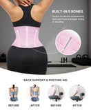 SHAPELLX Plus Size Waist Trainer for Women Postpartum Belly Band Tummy Control Waist Cincher Corset Workout Body Shaper Pink