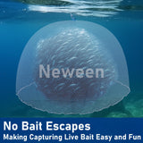 Neween Cast Net for Fishing with Shrimp Cage | 3/8 Inch Mesh Size Neween