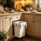 Under Cabinet Pull-Out Trash Can - Dual Recycle Bin with Odor Control, Non-Sliding Design for Kitchen Cabinet - Space-Saving Gray Trash Organizer for Home Use
