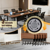 Folding Conference Room Table, Modern Conference Tables with Wheels for Office Classroom