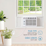 12,000 BTU Window-Wall Air Conditioner with 11,000 BTU Supplemental Heating and Dehumidification, 230V, Window Keystone