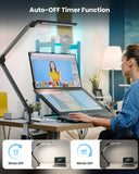 LED Desk Lamp with Clamp, Ultra-Bright Dual Light Architect Desk Light with Adjustable Swing Arm, Eye-Caring 4 Color Modes Stepless Dimming Task Table Lamp for Home Office Reading Study & Workbench