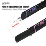 Booms Fishing PB3 6.4ft~8ft Fishing Rod Case, Portable Folded Fishing Pole Case with Two-Way Zippers, 1ft /7.7" Extended Design Fishing Rod Bag, Fit for 2~3 Fishing Poles, 76"~96"