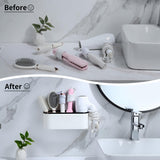YIGII Hair Dryer Holder Self-Adhesive, 3-in-1 Hair Tool Organizer Bathroom Organizer Wall Mounted/Over Cabinet Door/Free-Standing, Black, 11.6 * 3.93 * 4.13
