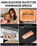 MERIOR 25-IN-1 Bread Maker with Visible Lid | 2lb Automatic Machine, Auto Nut Dispenser, 13-Hour Delay Timer, One-Touch Control & Recipes – Easy Operation, High Success for Homemade Bread