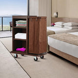 This Commercial Janitorial Cart 3 Shelf Housekeeping Janitor Cleaning cart Large Capacity Janitorial cart Wheels with Bag Brown