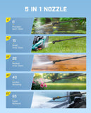 Fanttik NB8 Ultra Cordless Pressure Washer w/4.0 Gal Tank, Max 725PSI Electric Power Washer with 5-in-1 Nozzle, 20FT Hose, Adjustable Pressure, Power Cleaning for Car Washing, Patio