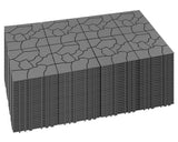 Mapleyard 216 PCS Plastic Interlocking Deck Patio Tiles - 12" x 12" Anti-Slip Waterproof Outdoor Flooring, Balcony Floor Decking for Poolside & Backyard, All Weather Use, Grey, Stone