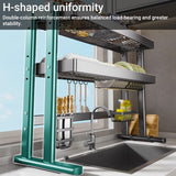 BEBANE Over The Sink Dish Drying Rack, Large-Capacity Space-Saving Kitchen Dish Rack, Adjustable Height, Space Saving, for Dishes, Glasses, Bowls, Cutlery(85cm/33.5in)