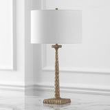 Antique Brass/White Metal Base 29-inch Dimmable Table Lamp (LED Bulbs Included) Safavieh