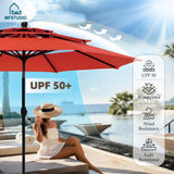 MFSTUDIO 5 Pieces Outdoor Dining Set w/Umbrella for 4