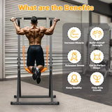 YYJO Pull Up Bar with Assistance Bands Power Tower Home Gym Strength Training Equipment 400 LBS Weight Capacity