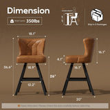 Ollega 26" Brown Swivel Counter Height Bar Stools Set of 4, 18.9" Wide Seat
