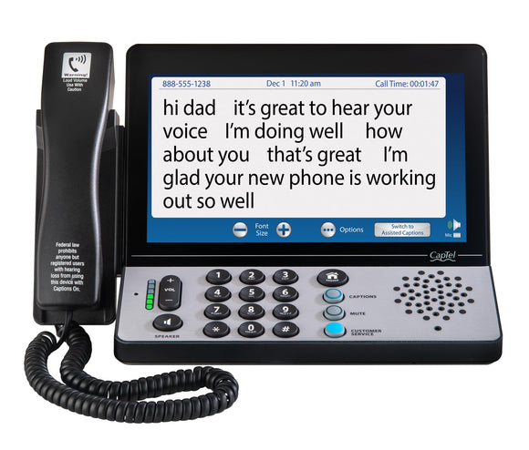 Captioned Telephone Large Touch-Screen Captioned Telephone with 40dB Amplification Hamilton