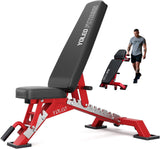YOLEO Commercial Adjustable Weight Bench - MAX 2300LBS  Home Gym, Decline/Flat/Incline Bench Press 2.4" Thick Pad (6-Step Assembly) (Weight Bench Black)