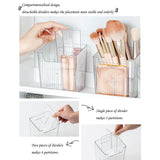 Set Of 2 Storage Organizer Bins Wall Mounted Shower Caddy, Bathroom shelves Stackable Clear Plastic Toothbrush Holder Adhesive Hanging Bin for Bathroom, Kitchen, Cabinet, Shower BPA Free Small (Green)