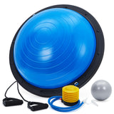Exercise Balls Half Balance Ball Trainer w/Non-Slip Base (1600Lbs), 2 Exercise Bands, Pump & Extra Ball, Stability Trainer for Core, Yoga, Strength, Home Gym, Physical Therapy