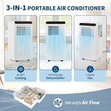 GarveeLife Portable Air Conditioners, 10,000 BTU for Rooms up to 450 Sq.Ft., Smart Compact AC Unit with Cooling, Dehumidifier, Fan, Remote Control and Window Kit, White