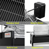 ONLYFIRE GRILLS 2 IN 1 Charcoal Grill Rotisserie Kit with 3 Stainless Steel Rotating Baskets and 24 In Grill Grate, Auto Swivel BBQ Roasting Machine for Outdoor Patio Backyard Barbecue, GS304