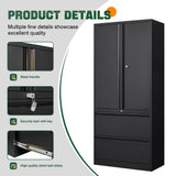 Letaya File Cabinet for Home Office, Metal Storage Cabinets with Adjust Shelves and Lock,2 Drawers Filing Cabinets-Hang Legal/Letter/A4/F4 Size Filing-Black
