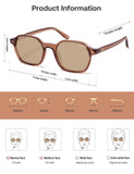 SOJOS Retro Square Polarized Sunglasses Womens Men SJ2674 ClearBrown