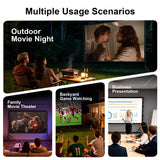 AHOLON Projector Screen with Stand - 150 Inch Projector Screen Outdoor Indoor Projector Screens 16:9 4K HD Outdoor Movie Screen with Carry Bag,Enioy Home Theater Projection Screen