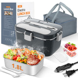 DUPASU Electric Lunch Box Food Warmer: 100W Heated Lunch Box for Adults, 1.8L Portable Fast Heating Lunchbox Food Heater for Car, Truck, Work, Travel, Lonchera Elctrica Porttil 12/24V/110-230V