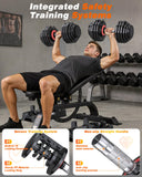 Rendpas Adjustable Dumbbells Set of 2, 1-Sec Adjustable Weights Dumbbells Set, 16 in 1 Free Dumbbell with Anti-Slip Texture Handle, Weight Set For Home Gym Suit both Men and Women (80LBS-Pair)
