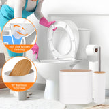Bathroom Accessory Set,10 PCS White Bathroom Accessories Set with Trash Can, Toothbrush Holder, Soap Dispenser, Toothbrush Cup, Vanity Tray, Soap Dish, Toilet Brush, Qtip Holders
