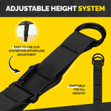 Pull Up Assistance Bands Set - 4 Heavy-Duty Pull Up Bands, Height Adjustable Strap & Comfortable Foot Strap - Stackable Pull Up Resistance Bands for Pull Ups (Black)