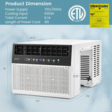 COSTWAY 12000 BTU Window Air Conditioner, Over the Sill AC with Energy Saver Modes, Handy Remote