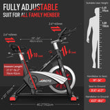 JOROTO X2PRO Bluetooth Exercise Bike, Stationary Indoor Cycling Bike with Readable 100 Levels Magnetic Resistance, Plus 12.6 inch Tablet Bracket JOROTO