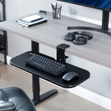 VIVO Black Clamp-on 23 x 10 in Rotating Keyboard Tray, MOUNT-KB04CB