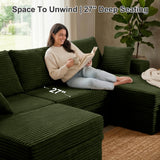 NABUMI 107'' Modular Sectional Sofa, Deep Seat Boneless Couch with Storage
